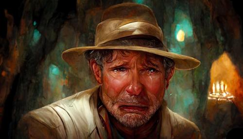 INDIANA JONES CRYS AS HE CAN'T FIND THE LOST ARK